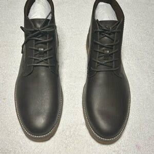 Men's Lancer Brown Leather Boot Faux Brown Leather Lace up Front NIB Size 13 $39